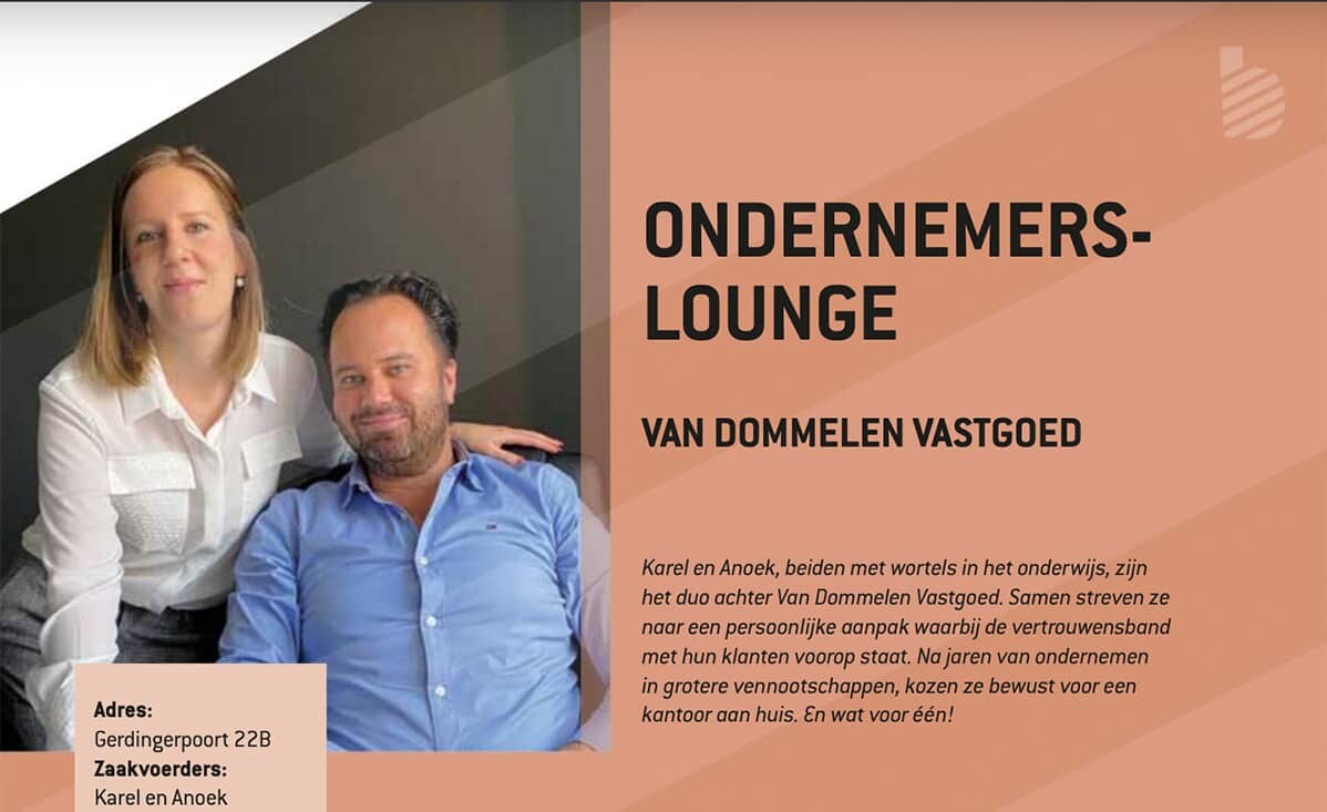 Stadsmagazine Klets! interviewt Van Dommelen Vastgoed voor de rubriek ‘ondernemerslounge’